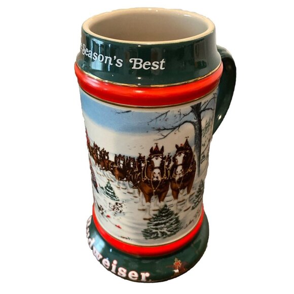 1991 Budweiser The Season's Best Stein Mug by Susan Sampson Anheuser-Busch - Picture 1 of 7